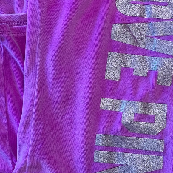 Y2K PINK Victorias Secret Purple Velour Velvet Track Suit Set Small Medium - Picture 14 of 15